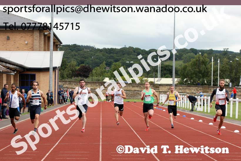 Senior mens 100 metres, EAP International Combined Events, Hexham Northumberland. Photo: David T. Hewitson/Sports for All Pics